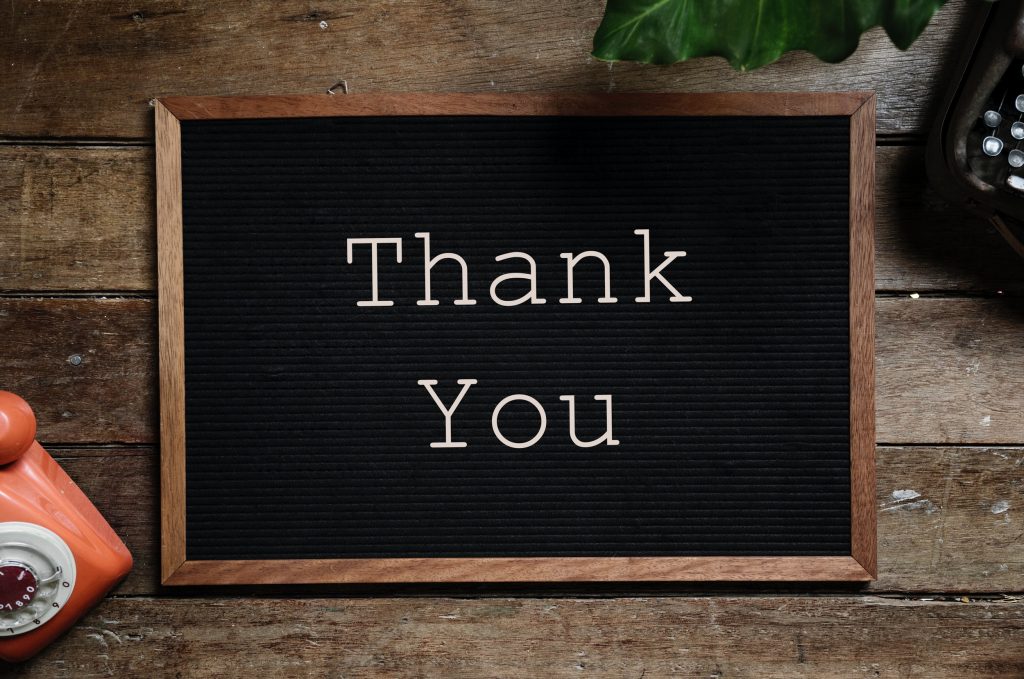customer survey invitation tips- Gratitude