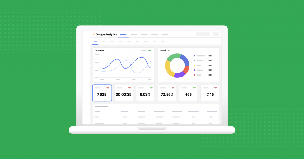 Example of the Google Analytics dashboard