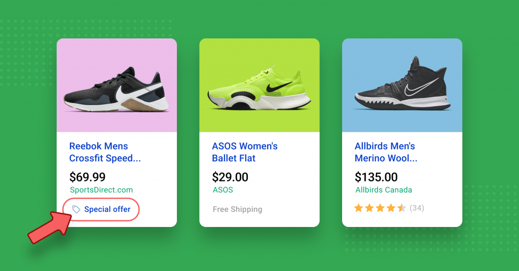 Example of promotions in Google Merchant Center