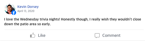 facebook review example
