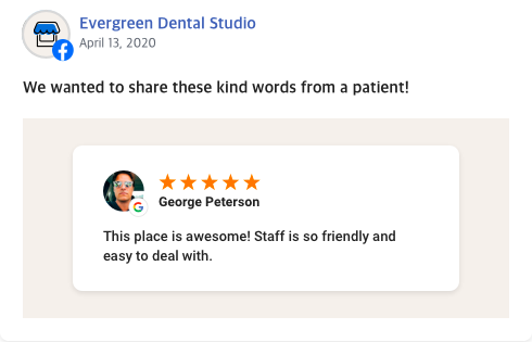 positive google review example