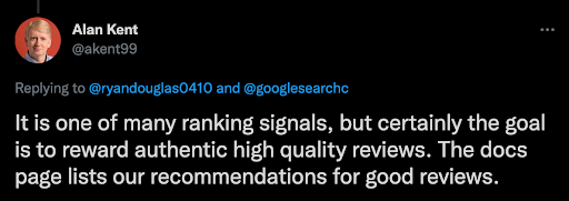 Google product reviews